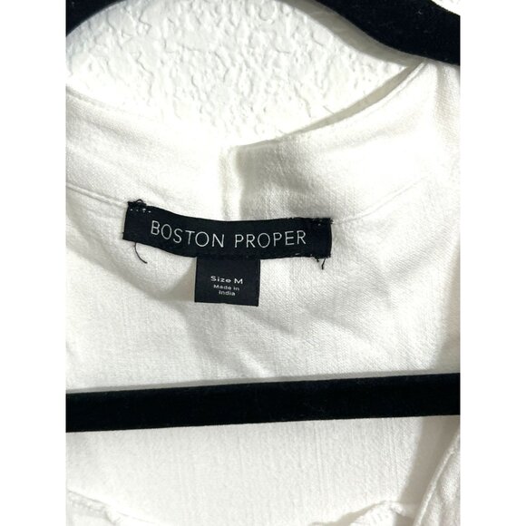 Boston Proper Womens White Button-Up Blouse Size M - Picture 3 of 7